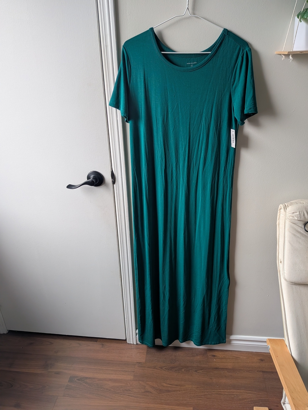 BNWT Amazon Essentials Teal Crewneck Short Sleeve Maxi Dress